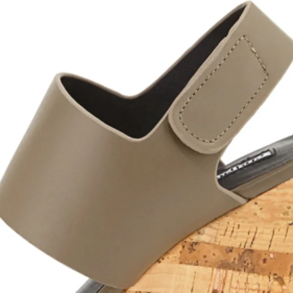 Charles David Oriel Jute Trimmed Leather Cork Wedge Sandals - 8 - Picture 2 of 13